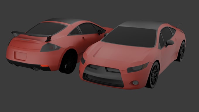 make a 3d car model in low poly style