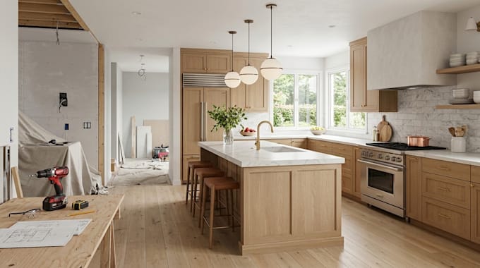 create high quality kitchen rendering for renovation projects