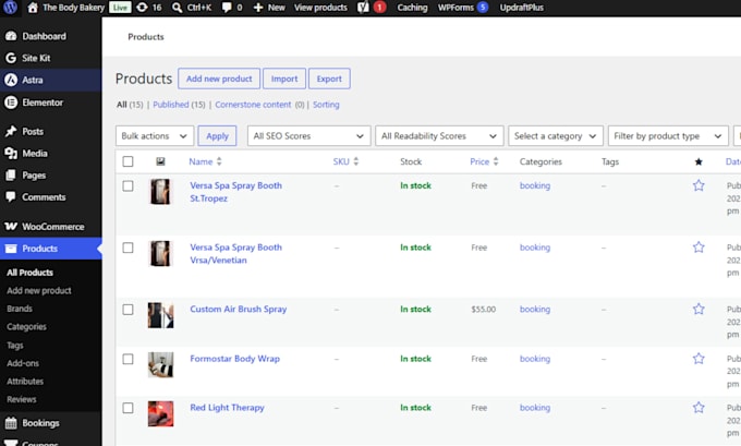 fix wordpress errors, bugs, elementor and woocommerce issues