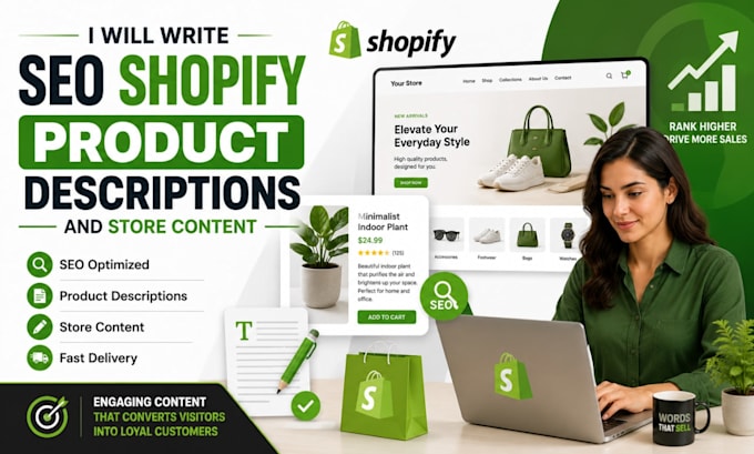 write SEO shopify product descriptions and store content