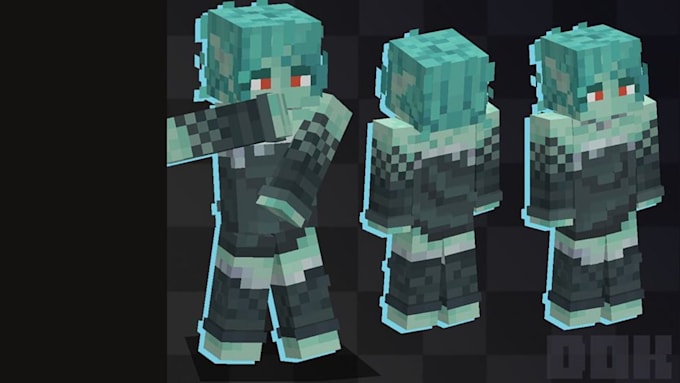 create minecraft skin, pixel art minecraft skin commission