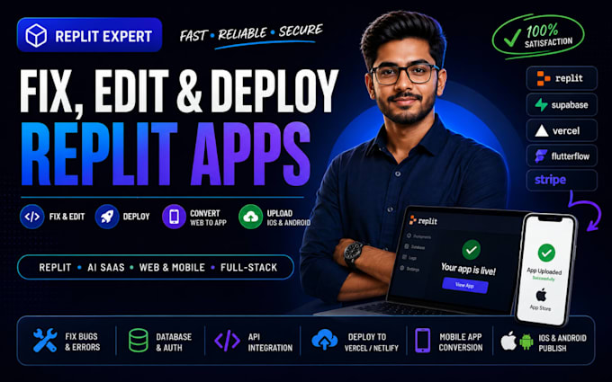 replit app fix replit app errors edit convert replit website to app upload IOS