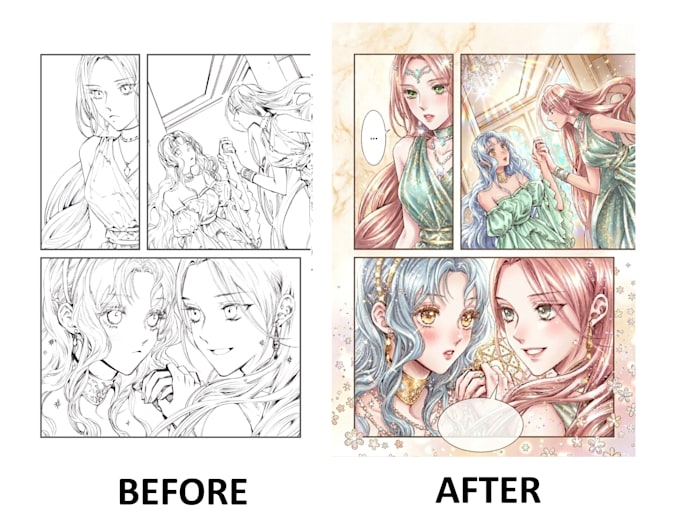 color your drawing, webtoon, or comic page