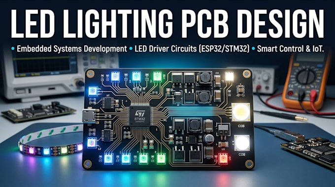 create led lighting pcb, driver and embedded systems