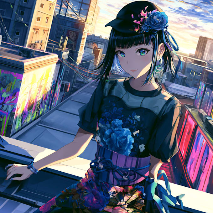draw anime pfp illustration for original character