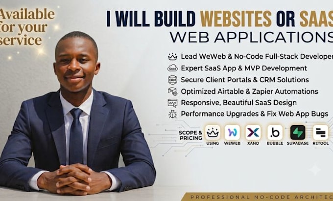 build website or saas web application using weweb xano supabase