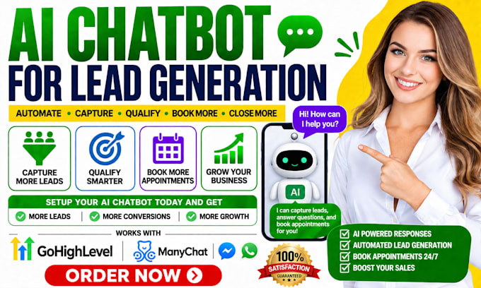 build a gohighlevel or manychat ai chatbot for lead generation
