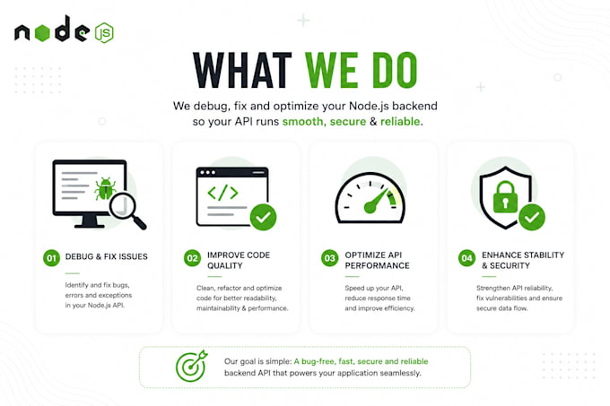 nodejs code debug, fix bugs and errors in your backend api
