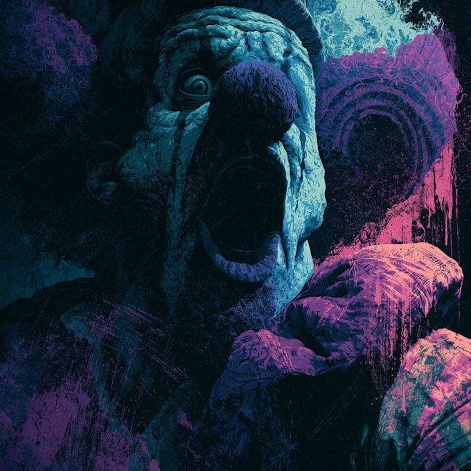create a dark, horror, underground art illustration