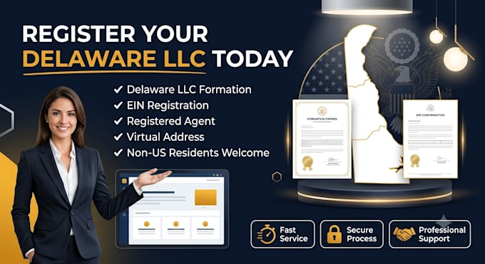 register delaware llc with ein, registered agent and virtual address