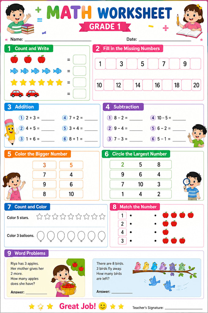 create worksheet for primary
