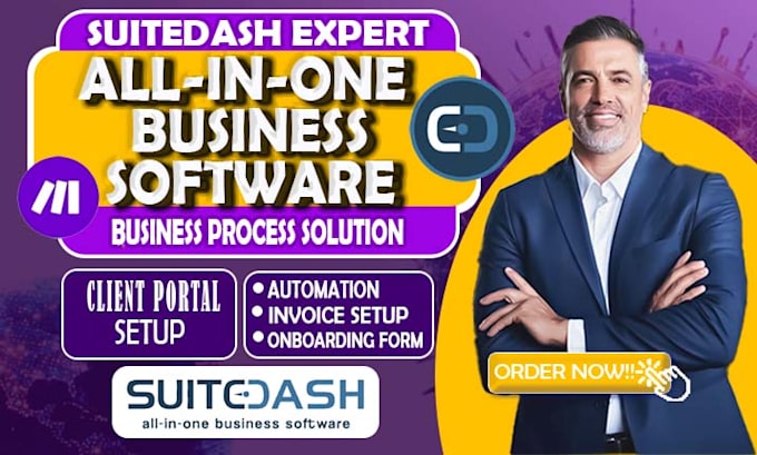 setup suitedash CRM, client portal, automation and project management, integrate