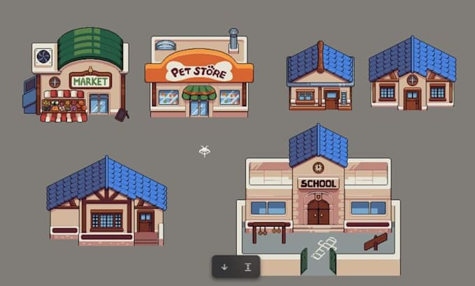 create isometric pixel art pixel game tilemap rpg game background pixel assets