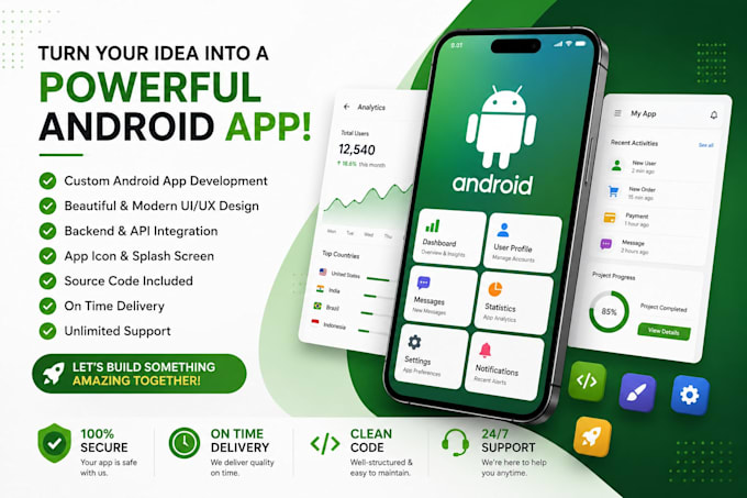 develop a professional android app or mobile application