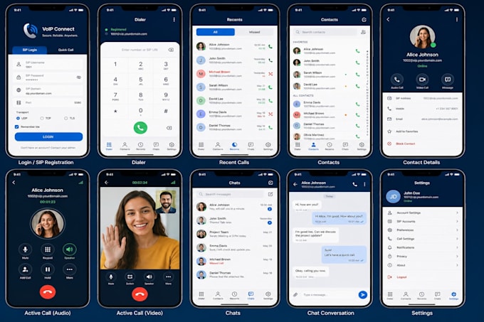 develop a flutter voip sip app using linphone for android and ios