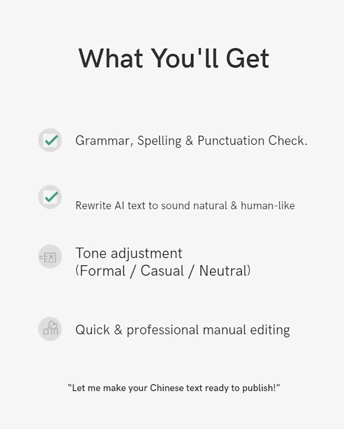 proofread and edit your chinese text as a native speaker