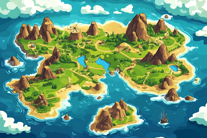 create doodle illustrated vector map