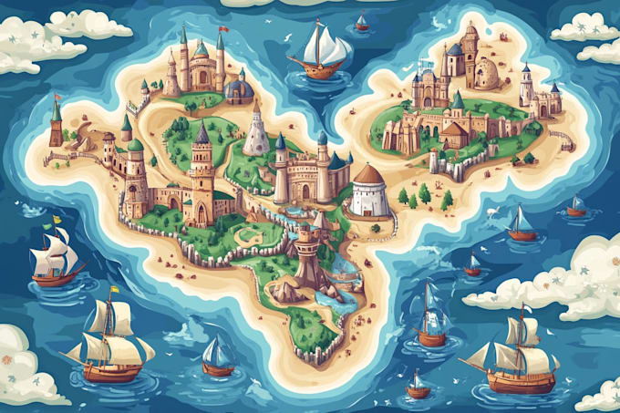design a unique vector map, realistic