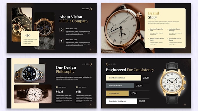 design a luxury presentation for products using powerpoint or canva