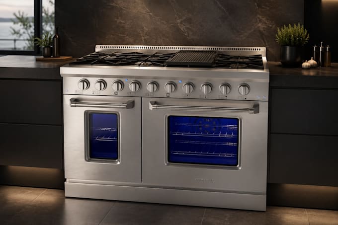 create 3d product rendering for kitchen appliances and BBQ grills