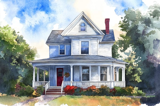 do watercolor house painting