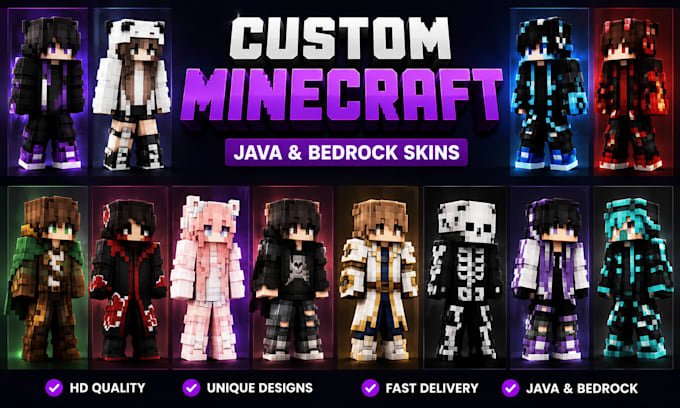 create custom minecraft java and bedrock skins