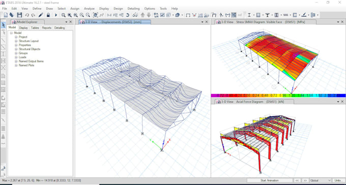 analyse and design the structure with structural software