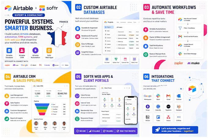 build airtable database, airtable automation, airtable crm, softr webapp expert