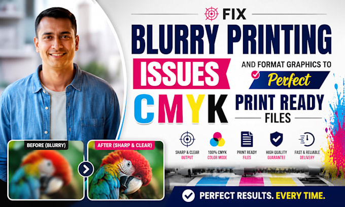 fix blurry printing issues and format graphics to perfect cmyk print ready files