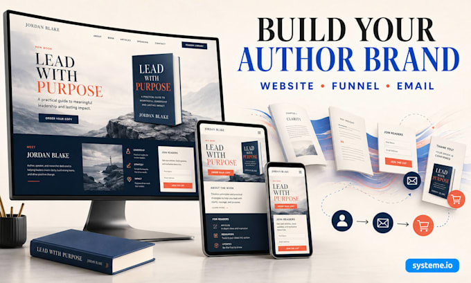 create a systeme io author website and book sales funnel to grow your readership