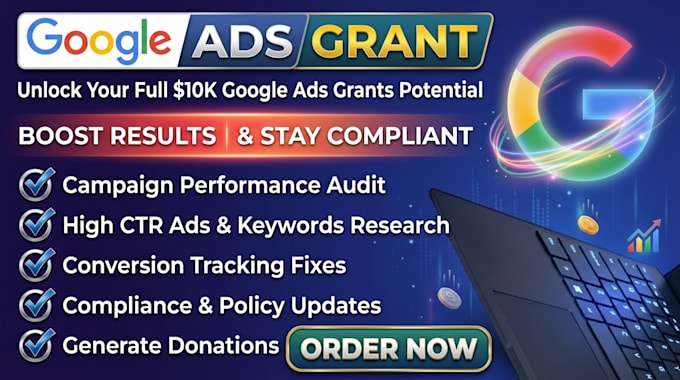 setup ad grants and manage google ads ppc campaigns for nonprofits