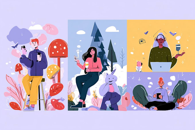 create stylish flat vector illustrations
