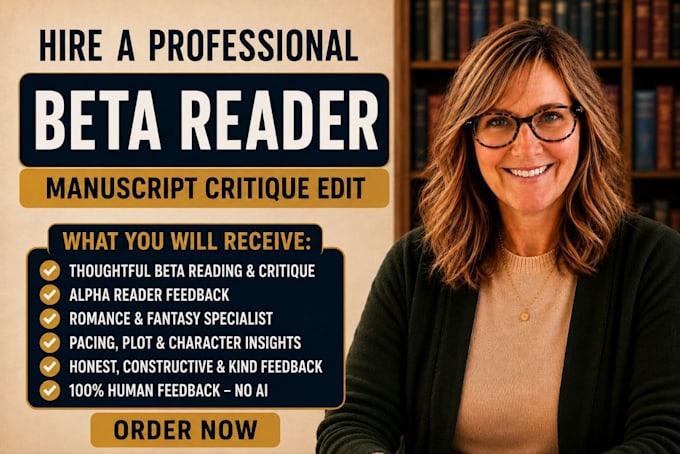 beta read critique manuscript, alpha reader and romance or fantasy beta reader