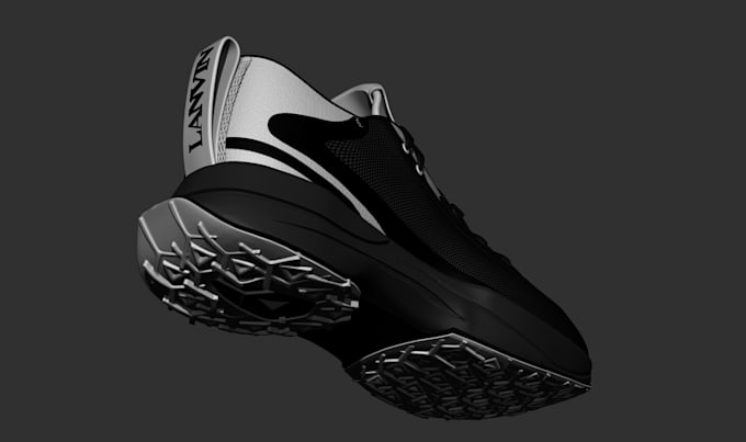 create 3d shoe model for sneaker design, rendering and 3d printing
