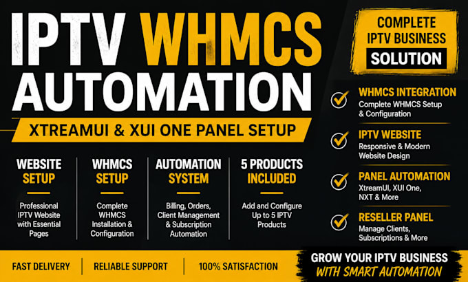 iptv whmcs automation setup xtreamui xui one panel integration