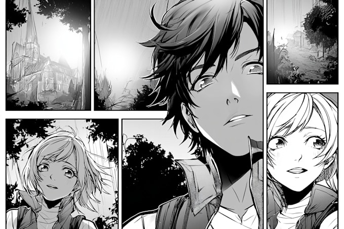 design action packed manga comic pages