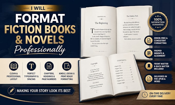 format fiction books and novels professionally