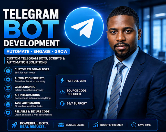 build discord, telegram bots, web scraping and task automation