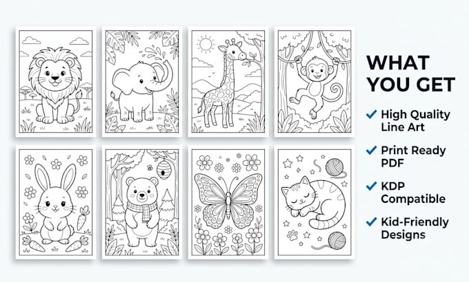 design kids coloring book interior for amazon kdp