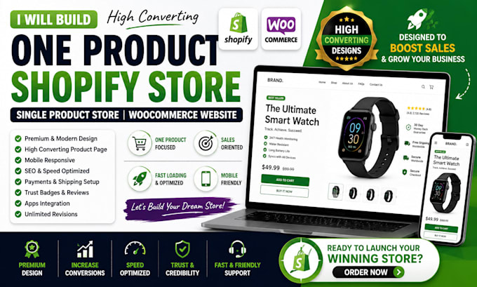 build one product shopify store, single product store, woocommerce