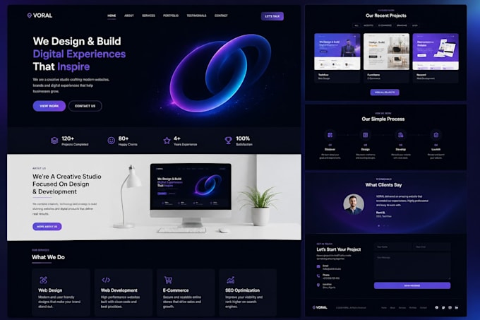 design and develop a custom HTML CSS javascript website