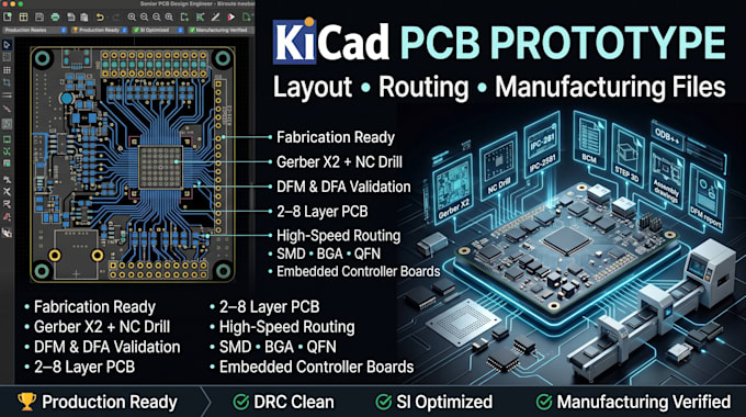 do prototype pcb design kicad design and fabrication ready manufacturing files