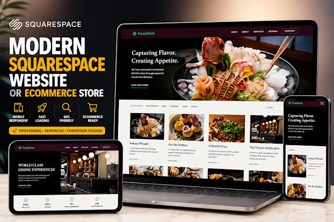 build a modern squarespace website or ecommerce store