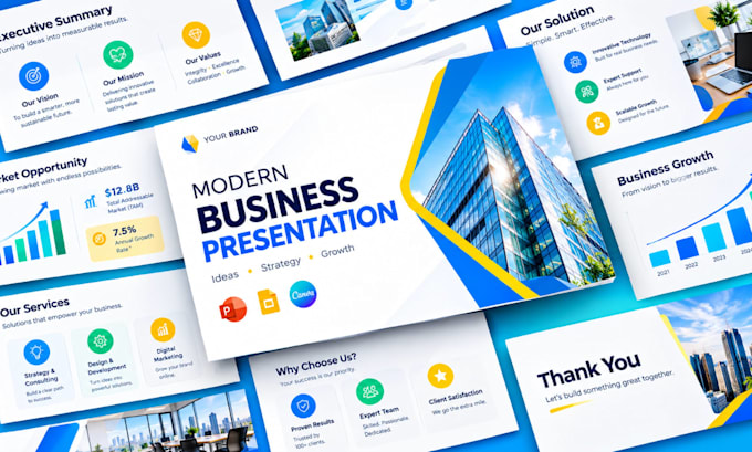 design powerpoint presentation redesign investor pitch deck canva slides design