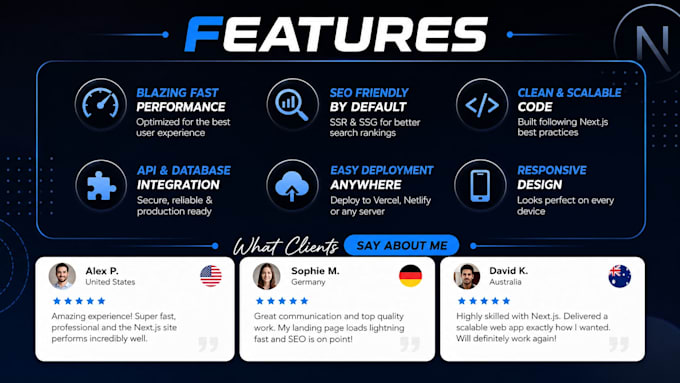 build next js website, react js app or full stack web application