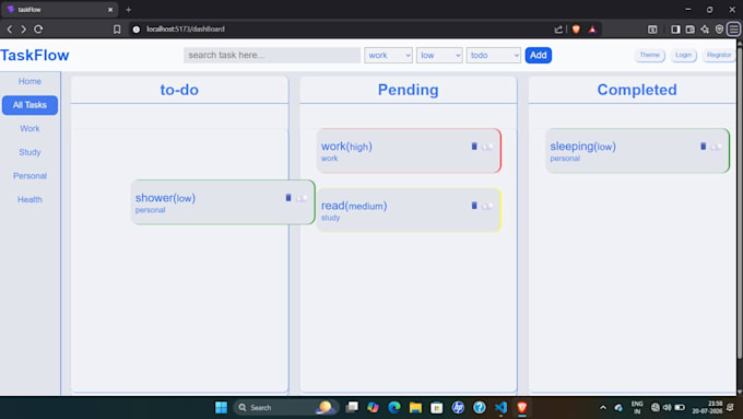 build a modern react task management web app