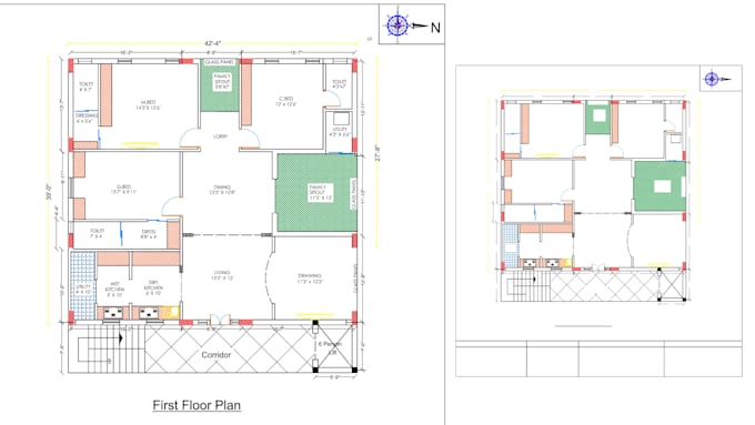 do architectural autocad floor plan with accurate dimensions