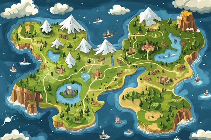 draw vector map and illustration