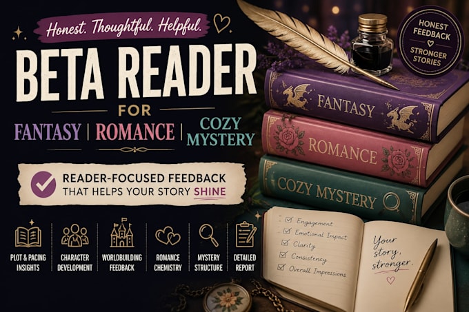 be your beta reader, romance beta reader, cozy mystery, fantasy beta reader
