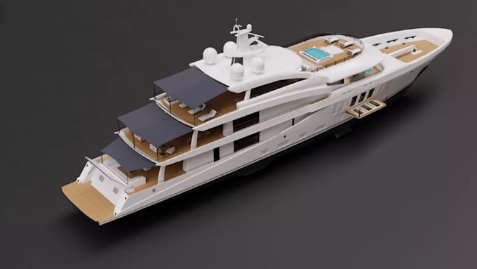 design interior ar yatch 3d model, cargo ship, pbr video game asset 3d printing